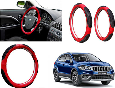 Shop Buy Steering Cover For Maruti Universal For Car(Black & Red, Leather)