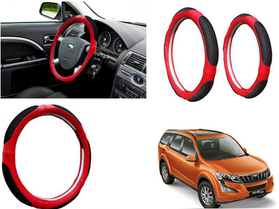 Shop Buy Steering Cover For Mahindra Universal For Car(Black & Red, Leather)