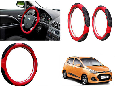 Shop Buy Steering Cover For Hyundai Universal For Car(Black & Red, Leather)