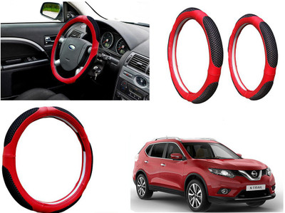 Shop Buy Steering Cover For Nissan Universal For Car(Black & Red, Leather)
