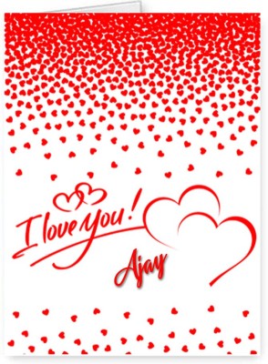 Midas Craft I Love You Aarati Romantic Card Quotes 28 Greeting Card(Red, White, Pack of 1)