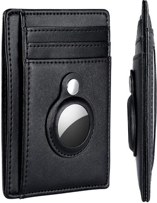 Crysendo Wallet Case Cover for Apple Airtag(Black)