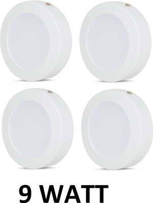 Brightstar LED 9W CBL Round Surface Down Light White Pack of 4 Recessed Ceiling Light Ceiling Lamp(White)