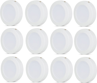 Brightstar LED 9W CBL Round Surface Down Light White Pack of 12 Recessed Ceiling Light Ceiling Lamp(White)