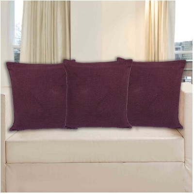 INDHOME LIFE Cotton Cushions & Pillows Cover(Pack of 3, 40 cm*40 cm, Brown)