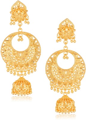 VIVASTRI Vivastri Beautiful & Elegant Golden Jhumki Earrings For Women And Girls Alloy Jhumki Earring