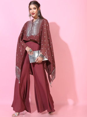Vishudh Women Ethnic Top Palazzo Set