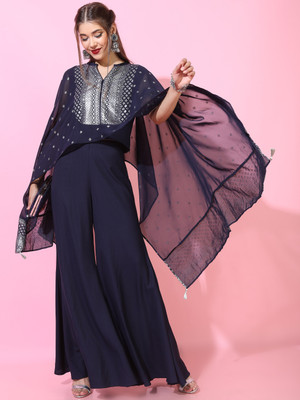 Vishudh Women Ethnic Top Palazzo Set