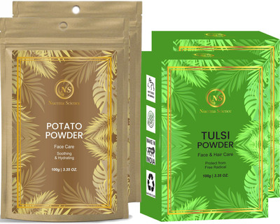 Nuerma Science Potato & Tulsi Powder for Glowing Skin & Reduce Pimple, Dark Spots (200 GM Ech)(400 g)