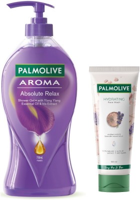 PALMOLIVE Aroma Absolute Relax Bodywash 750 ml & Hydrating Gel Face Wash 100ml  (2 x 425 ml)