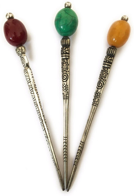 Triply9 Oxodise Metal Bun stick with pearl Bun Stick(Multicolor)
