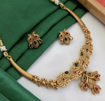 SHIVAY FASHION HUB Alloy Copper Gold Jewellery Set(Pack of 1)