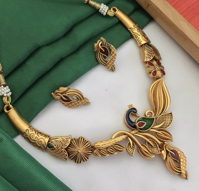 SHIVAY FASHION HUB Alloy Copper Gold Jewellery Set(Pack of 1)