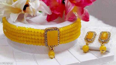 Zooni Collection Alloy Gold-plated Yellow Jewellery Set(Pack of 1)