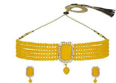 Zooni Collection Alloy Gold-plated Yellow Jewellery Set(Pack of 1)