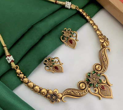 SHIVAY FASHION HUB Alloy Copper Gold Jewellery Set(Pack of 1)