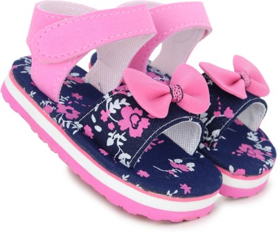 Neska Moda Girls Velcro Strappy Sandals(Multicolor)