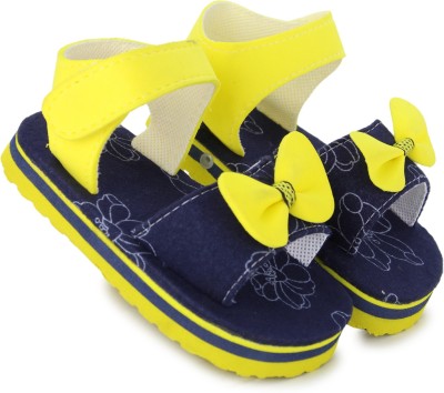 Neska Moda Girls Velcro Strappy Sandals(Blue)