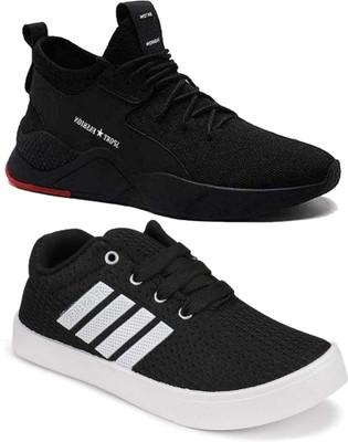 Earton Boys Lace Running Shoes(Black, 5-5.5 YEARS)