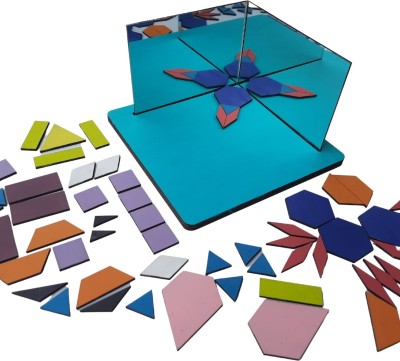 Krida Magic with Mirrors: Shape, Color and Art Learning Game: MDF Wood(Multicolor)