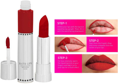YAWI 2 IN 1 MATTE LIP MAKE UP GLOSSY SHINE LIPSTICK(BRIDAL MAHROON, 8 g)