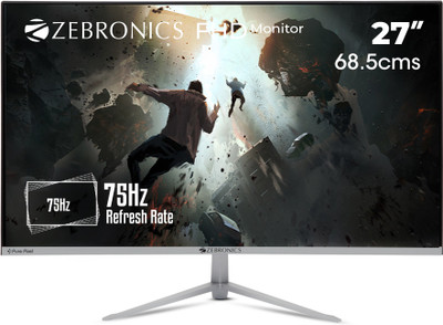 ZEBRONICS 27 inch Full HD Monitor (ZEB-A27FHD Ultra slim LED monitor with 68.5cm,75Hz refresh rate)(Response Time: 12 ms)
