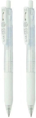 Zebra Sarasa Clip Decoshine 0.5mm Milky White ink Gel Pen(Pack of 2, Milk)
