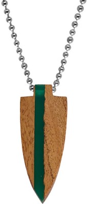 M Men Style ArrowHead Rhodium Wood, Acrylic Pendant