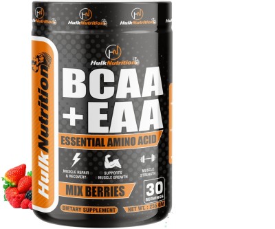 Hulk Nutrition EAAs-BCAA Rapid Energy Drink for Quick Muscle Recovery & Reduce Exercise Fatigue BCAA(255 g, Mix Berries)