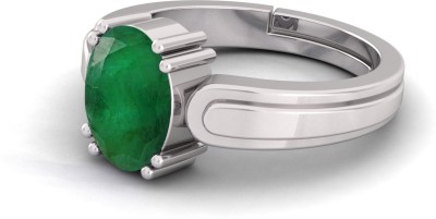 Sidhi shree Natural 10.25 Ratti Emerald Panna Gem Stone Ring With Leb Certificate Brass Emerald Ring