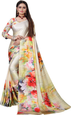 Jumki Fashion Digital Print Bollywood Crepe Saree(Multicolor)