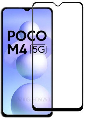 VIGHNAD Edge To Edge Tempered Glass for Poco M4 5G(Pack of 1)