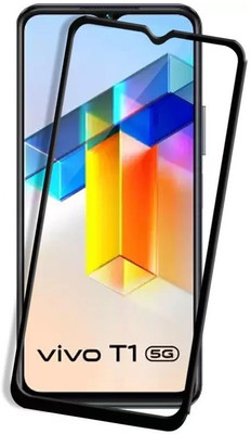 HUGSY Edge To Edge Tempered Glass for Vivo T1 5G(Pack of 1)