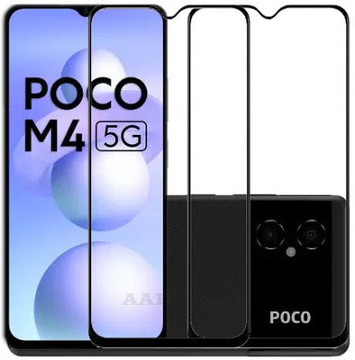 AARERED Edge To Edge Tempered Glass for Poco M4 5G(Pack of 2)