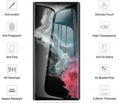 XRENGTH Edge To Edge Tempered Glass for Samsung Galaxy S22-Ultra 5G (Privacy Screen Guard )(Pack of 1)