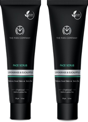 THE MAN COMPANY Charcoal Face Scrub for Men ( Pack of 2 Minis, 30ml each) for Oily Skin Scrub