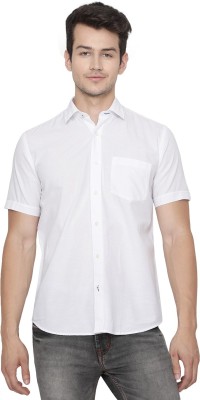 Greenfibre Men Solid Casual White Shirt