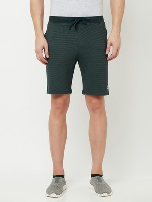 Octave Solid Men Dark Green Basic Shorts