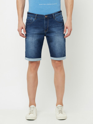 Octave Solid Men Blue Basic Shorts
