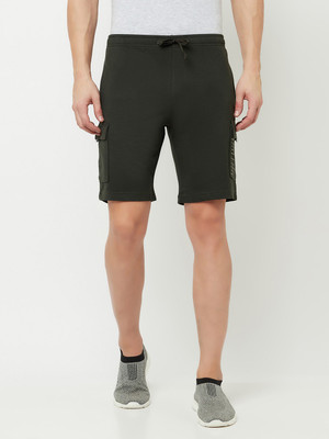 Octave Solid Men Light Green Basic Shorts