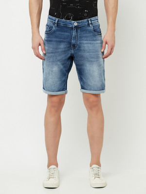 Octave Solid Men Blue Basic Shorts