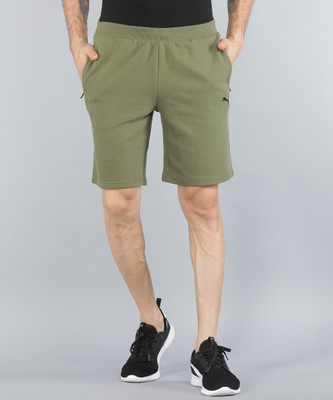 PUMA Solid Men Green Basic Shorts