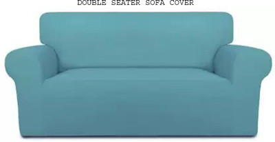 HOUSE OF QUIRK Polyester Plain 3 Seater Sofa Cover(Blue Pack of 1)