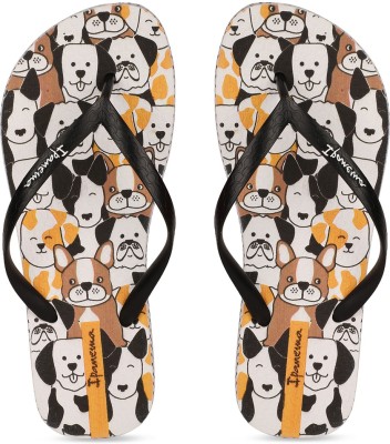 Ipanema Women Flip Flops(White, Black, Yellow , 2.5)