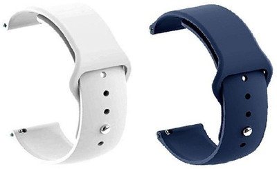 BLACK LOVIES 20MM SOFT SILICON BELT Smart Watch Strap(White, Blue)
