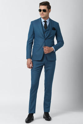 PETER ENGLAND Single Breasted - 2 button Textured Men Suit