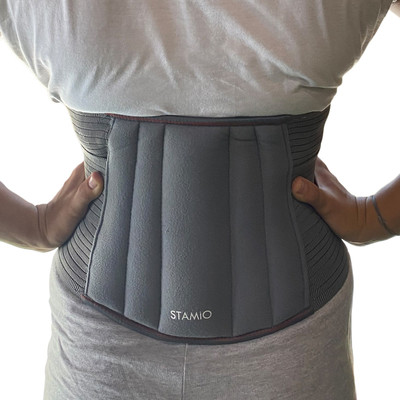 STAMIO Lumbo Sacral Belt for Men & Women (Waist & Back Support),Grey (Large(36-40)inches) Back / Lumbar Support(Grey)