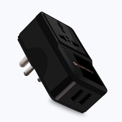 ZEBRONICS ZEB-MPA10 Dual USB adapter 3.1A Universal power socket 1  Socket Extension Boards(Black, 0.1 m, With USB Port)