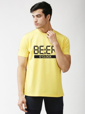 EPPE Typography Men Round Neck Yellow T-Shirt
