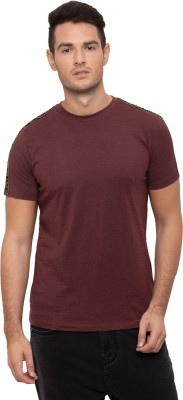 BEING HUMAN Solid Men Round Neck Red T-Shirt